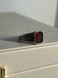 Sterling Silver Signet Ring with Agate Stone