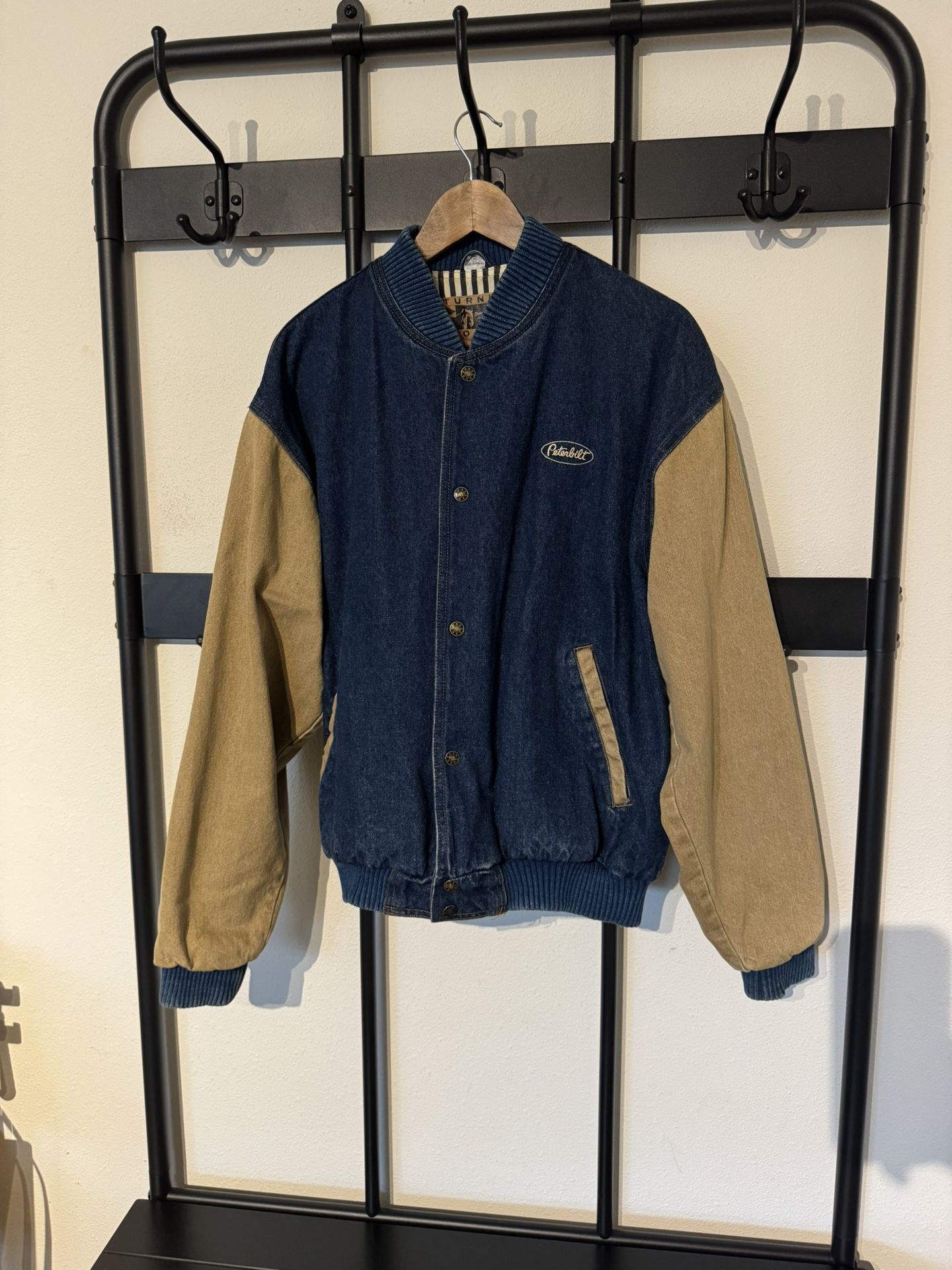 Men’s Vintage Peterbilt Denim Varsity Jacket