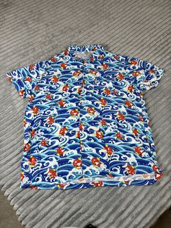 Pokemon Magikarp Waves Woven Unisex Button-Up Collard Shirt GameStop Exclusive men’s size XL