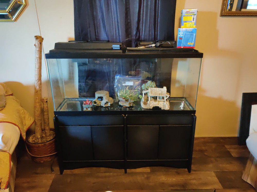 55 Gallon Fish Tank With Everything Your U Need To Start But The Fish And Water.