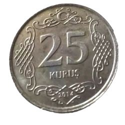 25 Kurus Turkish Coin 2014