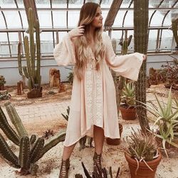 Bohemian dress peachy women’s cardigan dress tunic