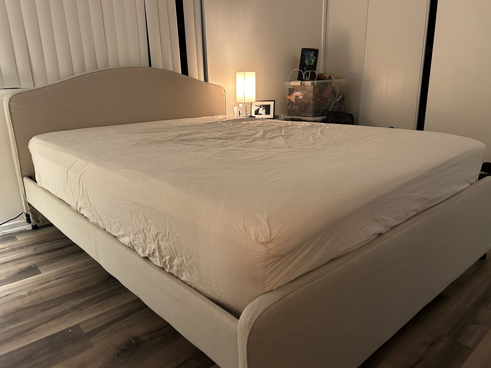 Queen Upholstered Bed Frame - Ikea “Hauga”