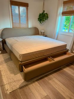Pottery Barn Style Storage Bed | Performance Velvet | Queen & King | Drawers