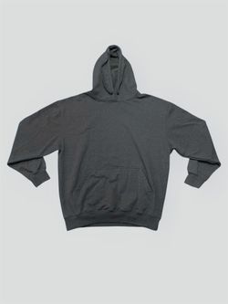 Pro World dark gray blank heavyweight hoodie sweatshirt Size Large