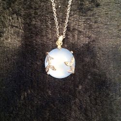 Blue Mirror Stone Necklace 