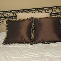 2 down filled throw pillows fringed down filled high quality