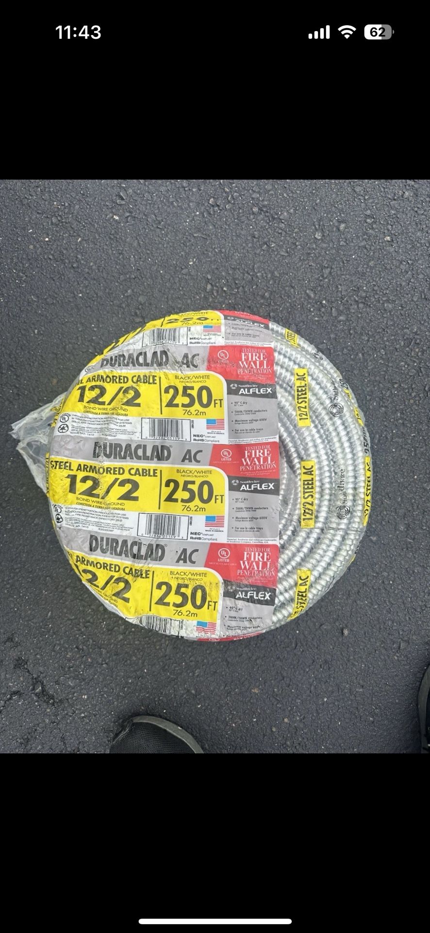600-Volt 250 ft. 12/2 Duraclad Type BX/AC SA Lightweight Steel Armored Cable