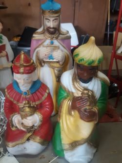 3 Wise Men Vintage Blow Mold Christmas 
