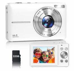Cámara Digital 44MP con Zoom 16X y Tarjeta 32GB – Nueva — 44MP Digital Camera with 16X Zoom & 32GB Memory Card – Brand New