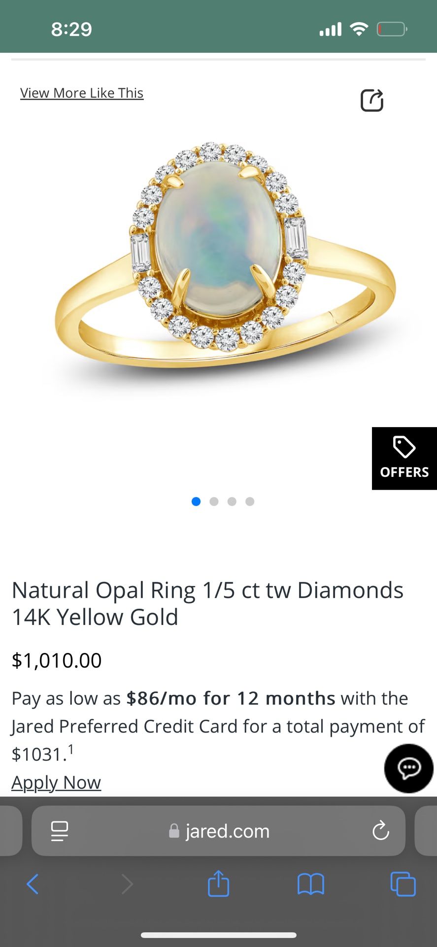 Genuine Opal Ring Size 6