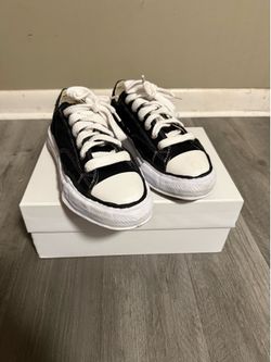 Maison MIHARA YASUHIRO Men's Black/White Canvas Low-Top  Sneaker EU 44