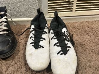 Nike White and Black Football Cleats