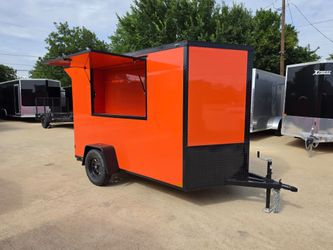 2027 New 6x10 SA Screwless Enclosed Tailgating Trailer | Blackout | Spoiler Package | 6'3" Interior | .08 polycor | dexter axle | 1178 (orange)