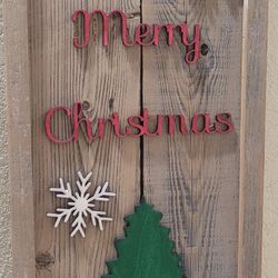 Christmas Wooden Sign Indoor Outdoor Holiday Winter Seasonal Decor