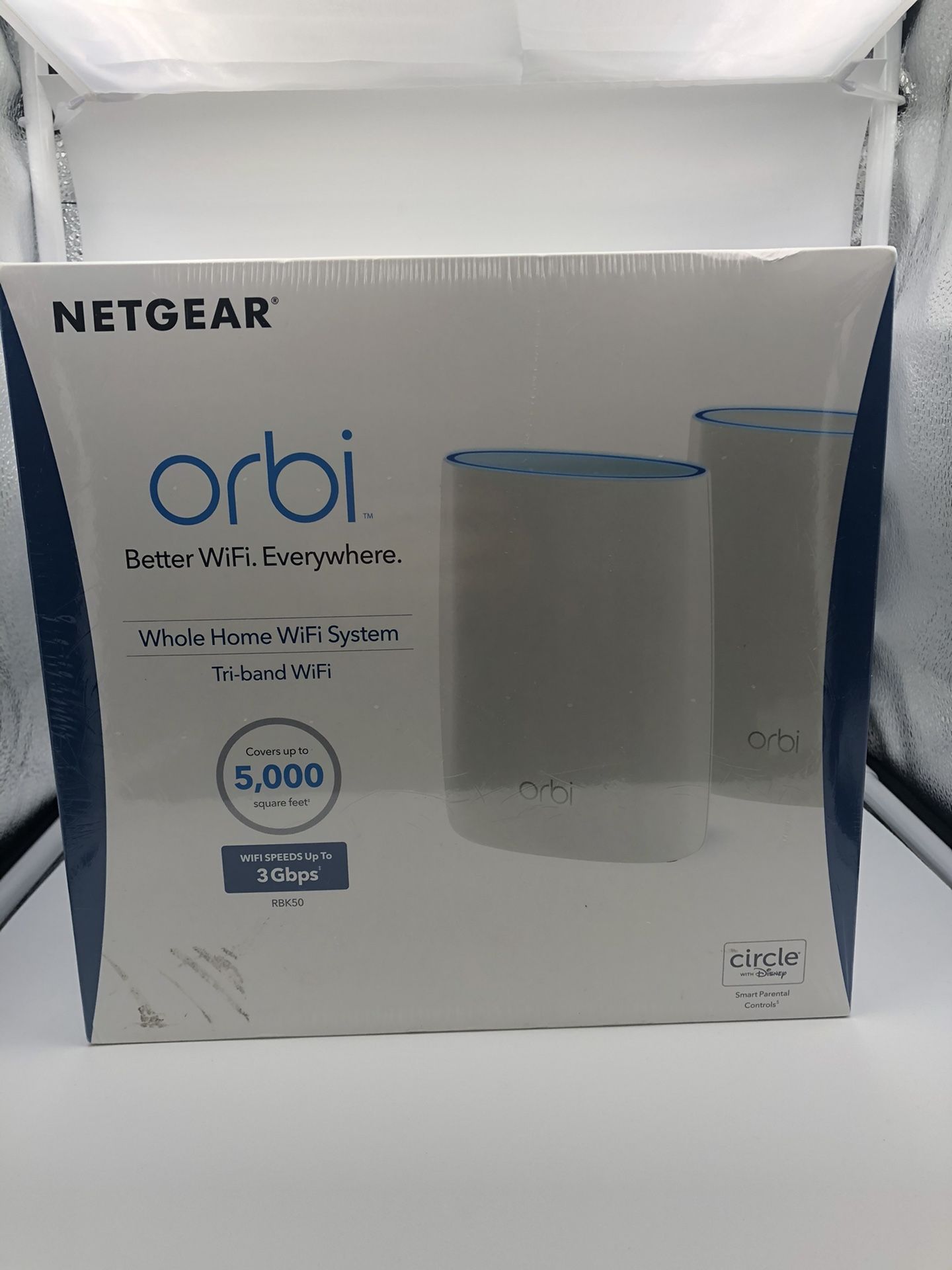 Brand new Netgear Orbi AC3000 Tri-Band Wireless Router - White, Pack of 2.