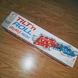Vintage Milton Bradley Tilt' N Roll Obstacle Puzzle