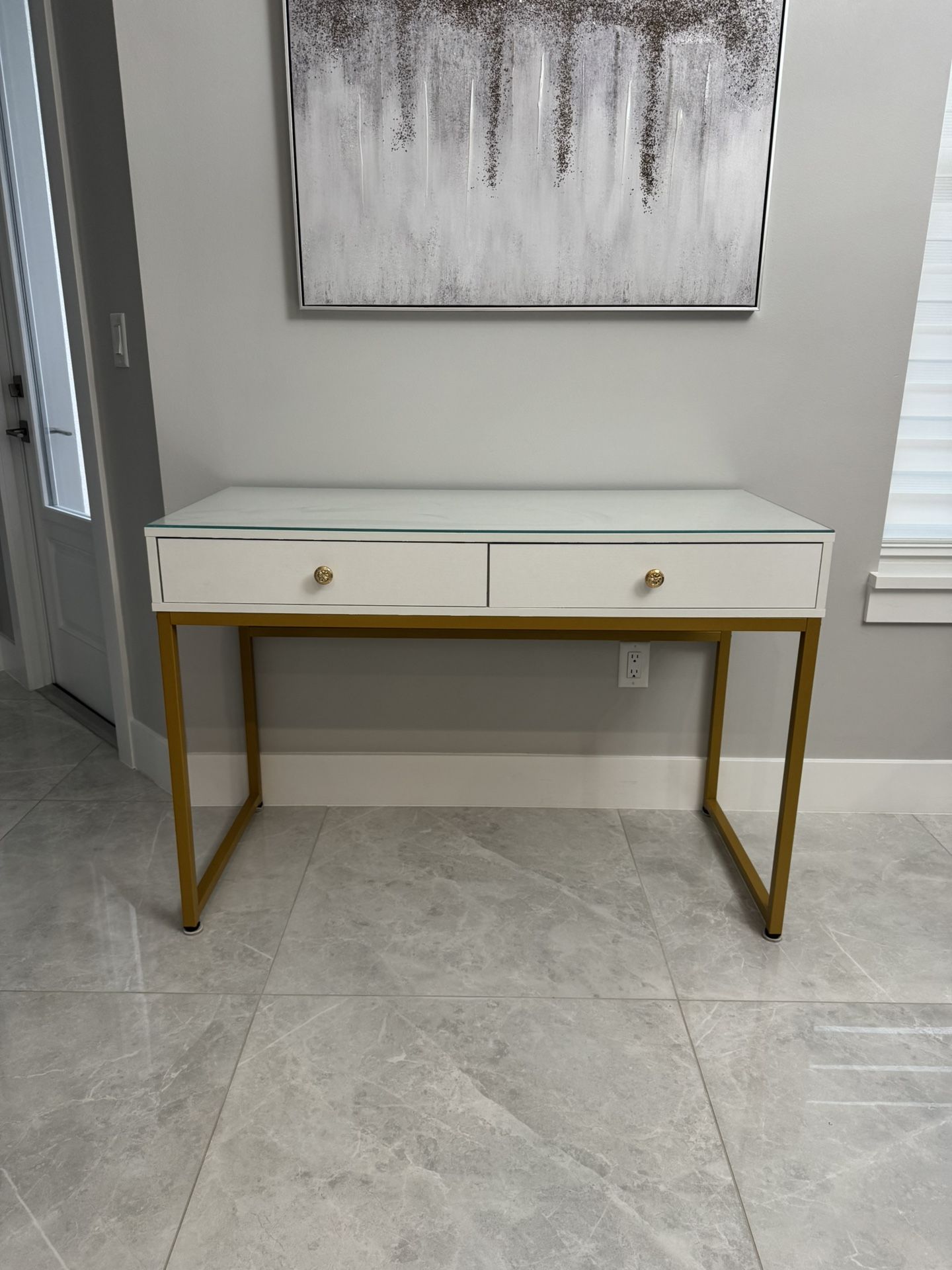Desk With Custom Glass Top