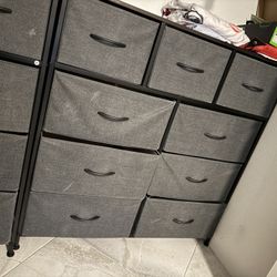 9-Drawer Dresser, Fabric Storage Tower for Bedroom, Hallway, Entryway, Closet Set Of 2