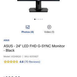 Asus Gaming Monitor  24 Inch Led 165hz New
