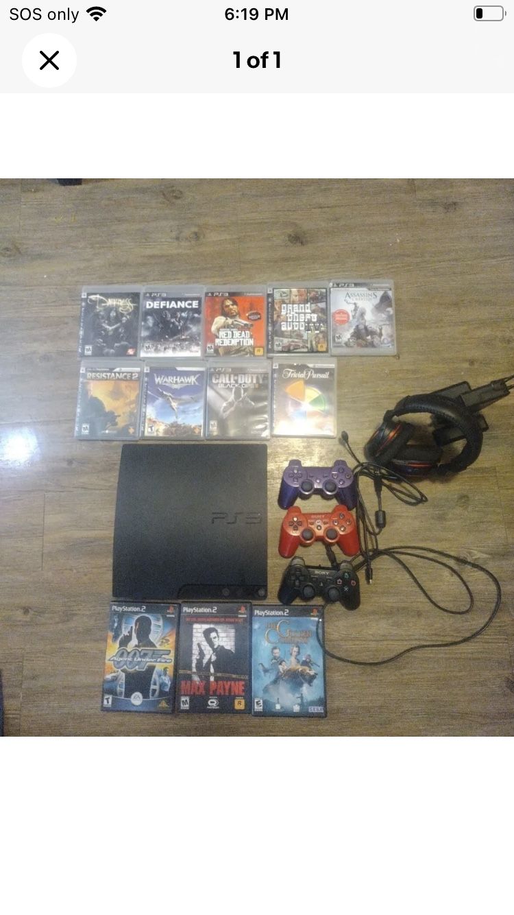 Sony PlayStation 3 PS3 CECH-2101A Slim 120GB Console Games Lot This Drive Won’t Suck In Disc.