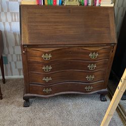 Queen Anne Antique Writing Desk With Drawers