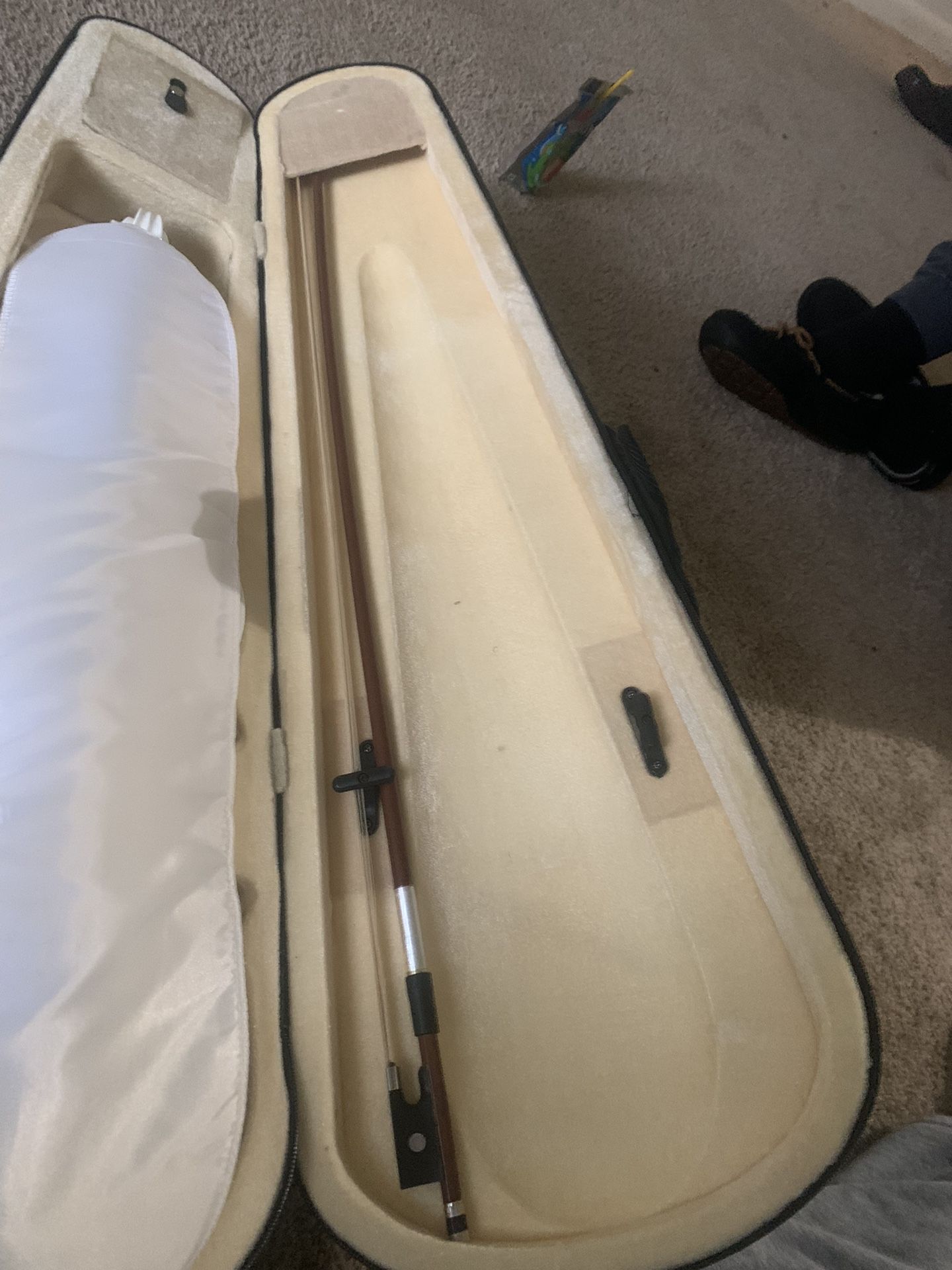 4/4 Size Violin With Case, Bow, And Chin Rest