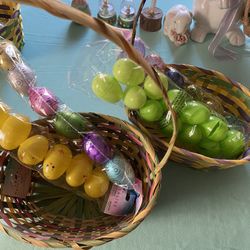 Two Easter Baskets With Eggs Brand New 