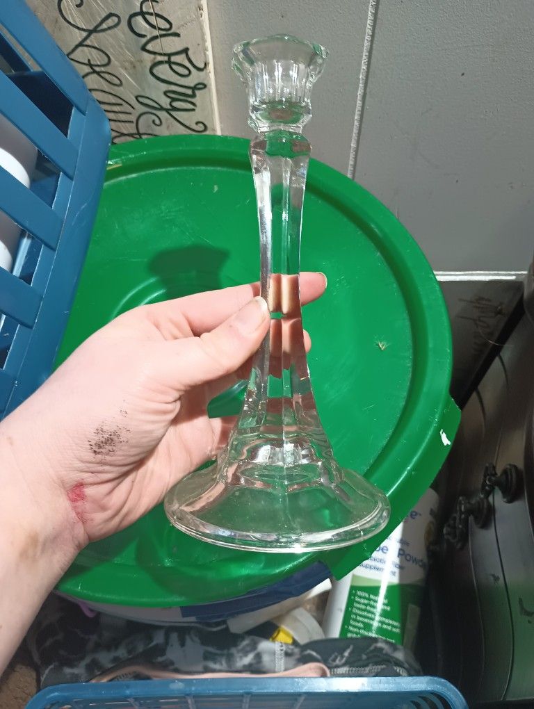 Vintage Glass Candlestick Holder