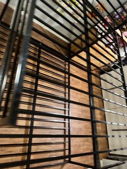 Full size black metal bunk bed