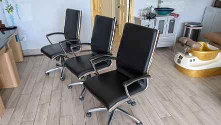 Three Salon customer chairs
