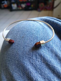 Brazalete de sterling silver 925 con piedras carnelian