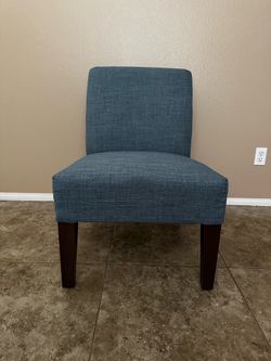 Blue cloth sitting chair.