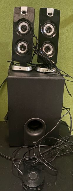 Cyber Acoustics CA-3602 2.1 channel speaker system.