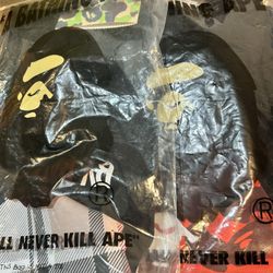 Bape T Red And Burberry 