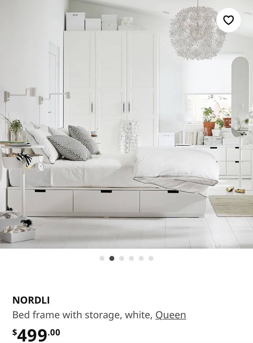 Need Gone Today! IKEA NORDLI Bed frame with storage, white