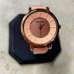 Elegant women's watch Dicaihong  leather strap model Pink