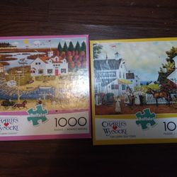 Lot Of  2 Charles Wysocki Jigsaw Puzzles  10.00