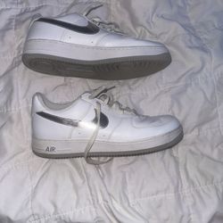 Air Force One Silver Swoosh 