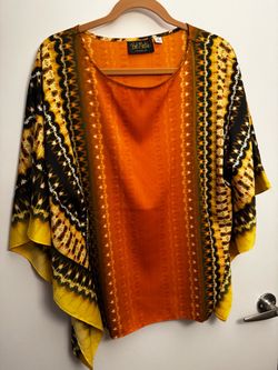 Bob Mackie Wearable Art Printed Blouse