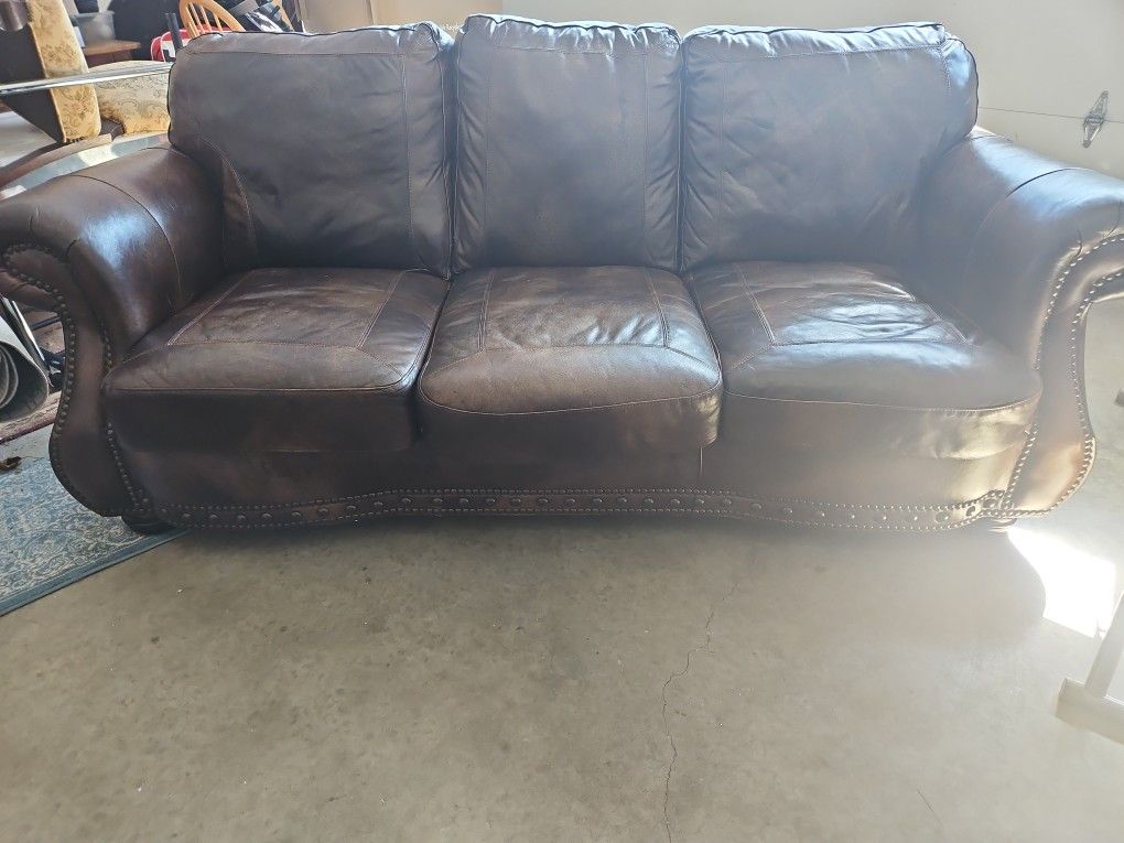 Leather Couch With Removable Cushions, Make An Offer!