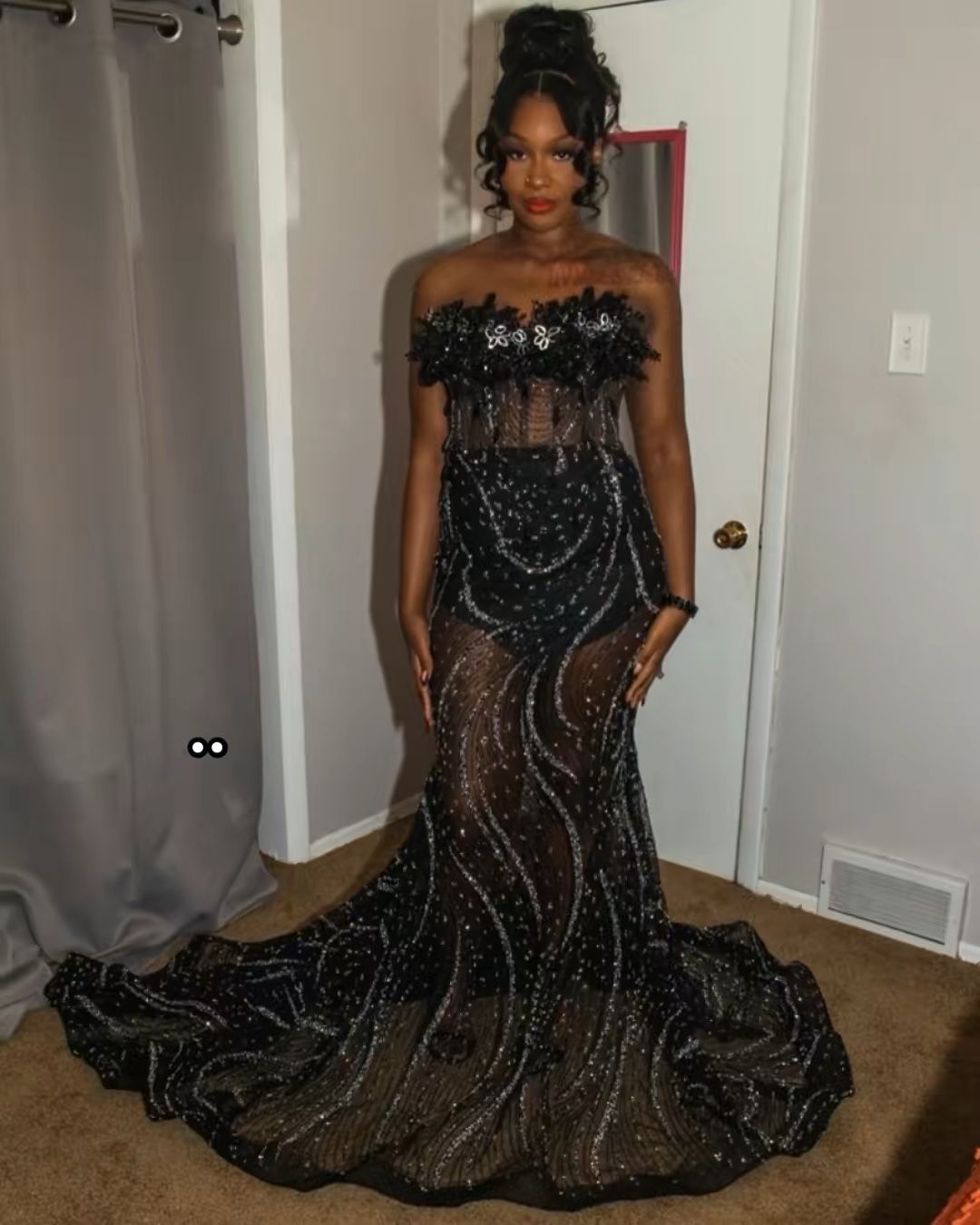 Formal Dresses Silver Off The Shoulder Prom Dress Prom Dress Black/Silver  (Last Page Sizing Of
