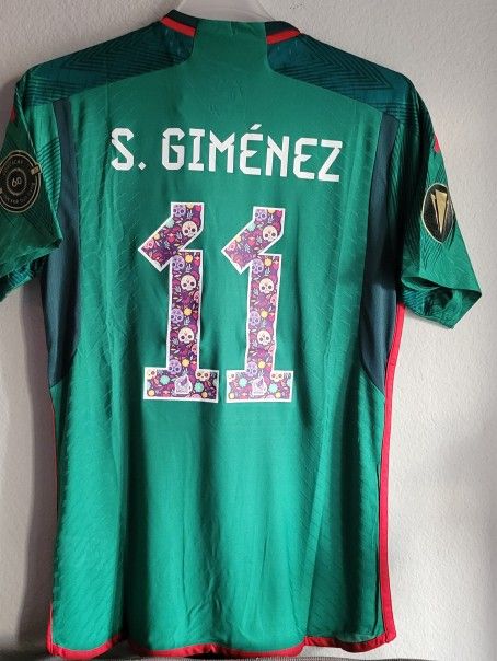 Adidas Mens 23/24 México Home Jersey Authentic Santi Gimenez Size Small Y Large No Trade