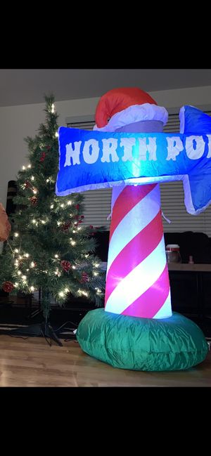 North Pole Inflatable Christmas Decoration Light Lantern Yard North Pole Inflatable Christmas