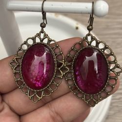 Vintage Style Pink Earrings