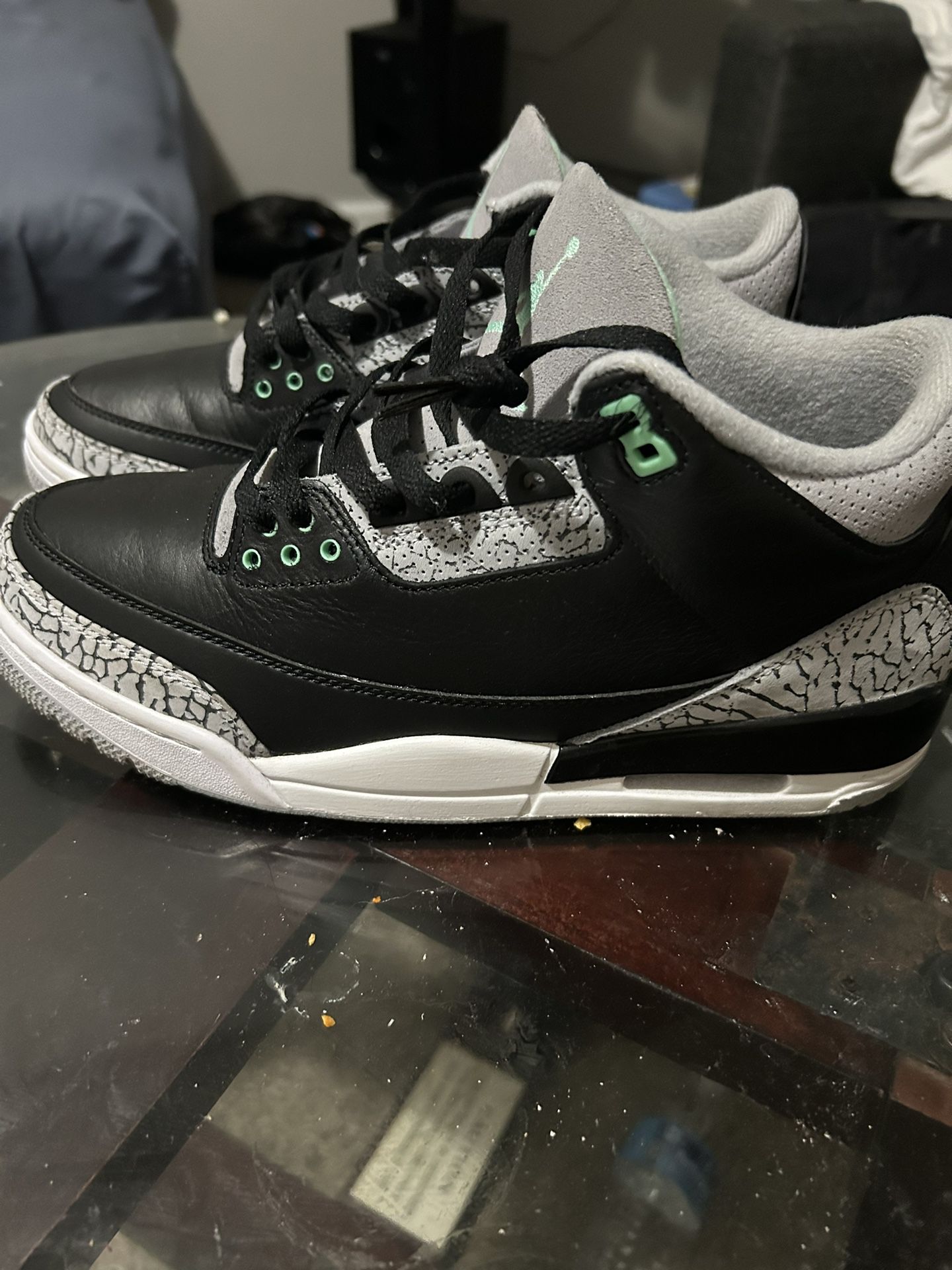 Green Glow Jordan 3s