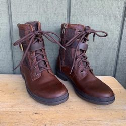 UGG Kesey Brown Leather Shearling Combat Boot 1005264 Women Size 5.5 Waterproof