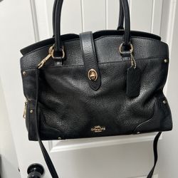 Coach Purse - Black Pebble Leather 