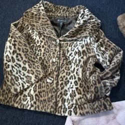 Inc Leopard And Pink Timing Winter Fur Jacket Coats