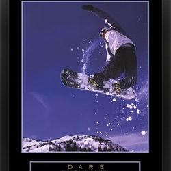 Dare - Snowboarder Framed Art